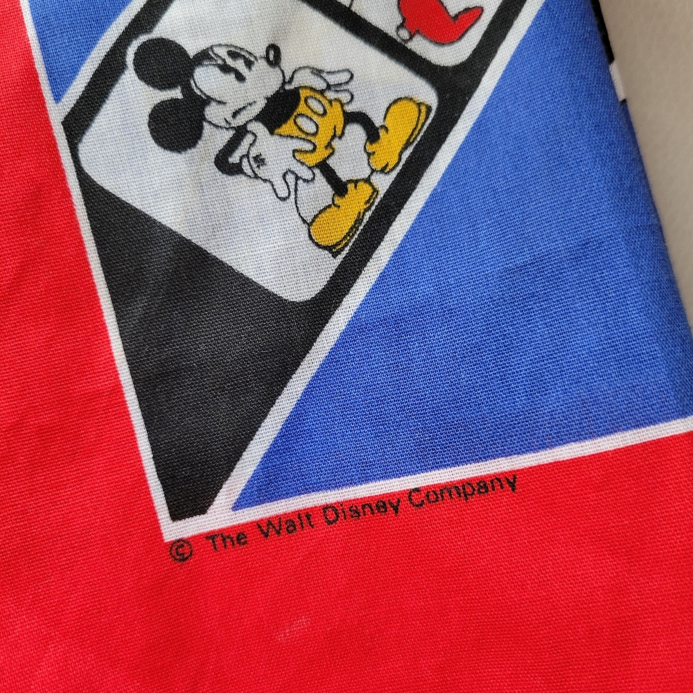 Walt Disney Co. Mickey Mouse Minnie Mouse Bandana 1980s Made in USA Unisex - Picture 5 of 16